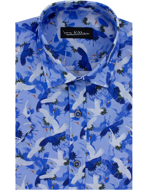 Flying Cranes Short Sleeve Shirt